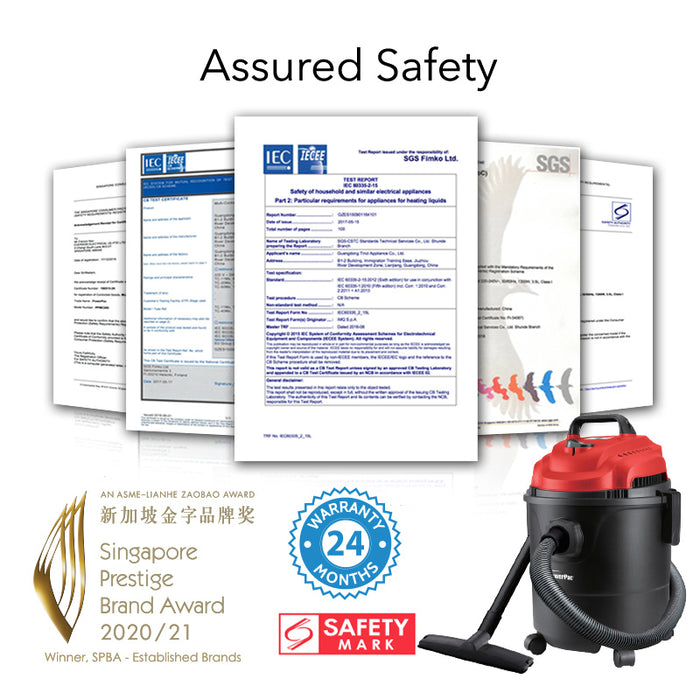 PowerPac Wet & Dry Bagless Vacuum Cleaner, Vacuum Cleaner with Blower , Vacuum Cleaner With HEPA Filter 16KPa Suction (PPV1300)