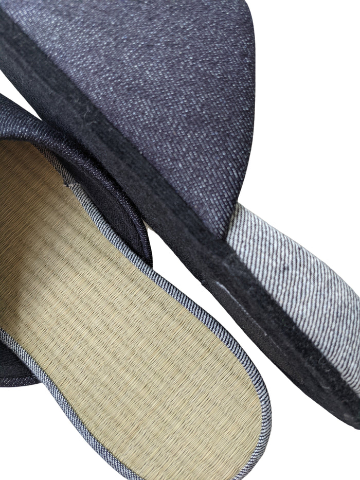 ＊ Pre-order ＊TATAMI Denim Slippers A-Type   [Black Wool Felt Sole] / Simple [Denim Hiroshima] - Heiwa Slipper