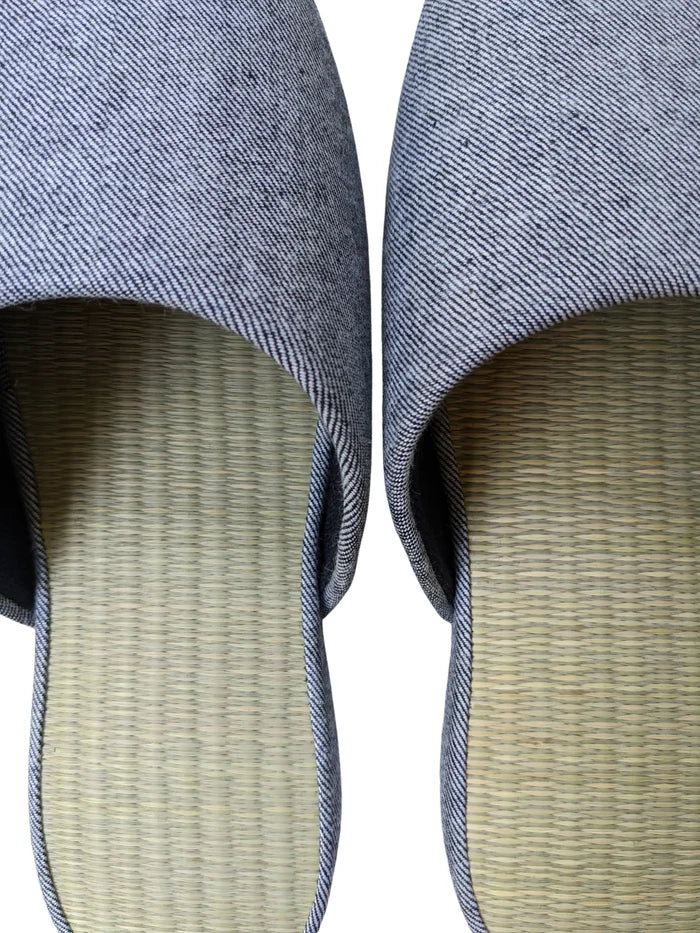 ＊ Pre-order ＊TATAMI Denim Slippers B-Type  [Black Wool Felt Sole] / Simple [Denim Hiroshima] - Heiwa Slipper