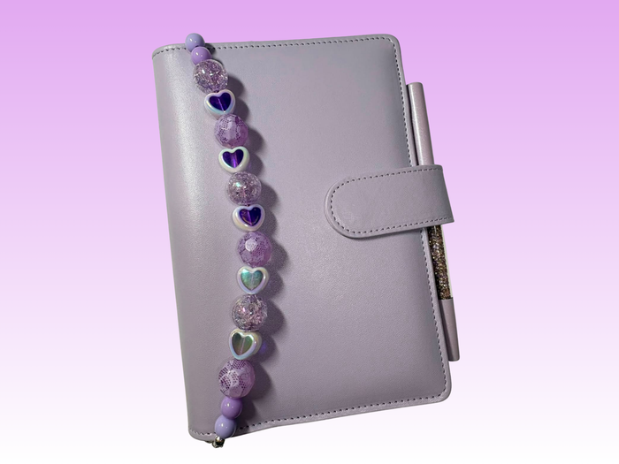 Purple Lace & Hearts | Binder Chain Charm | Fits A6 Binders