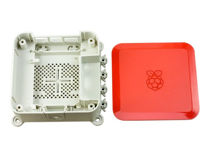 Quattro Case - Raspberry Pi VESA & HDD Case (White/Red) [discontinued] by OneNineDesign - The Pi Hut