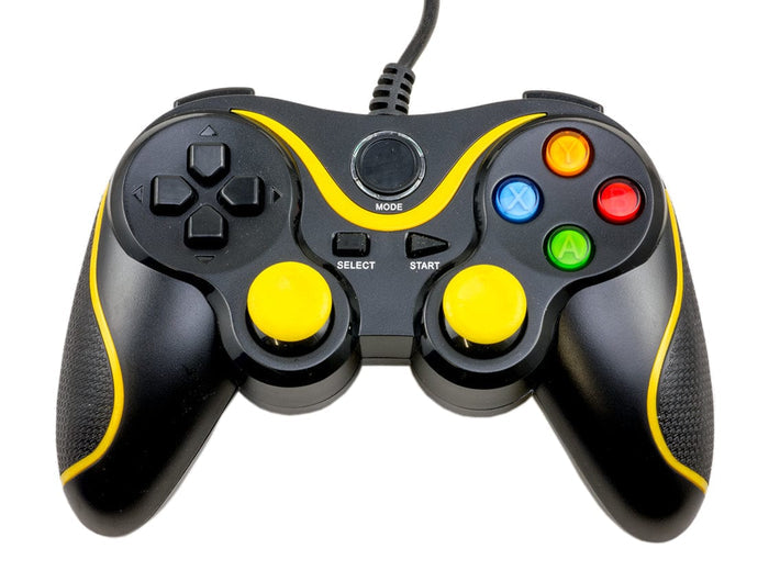Raspberry Pi Compatible USB Gamepad (Yellow) [Discontinued] by ModMyPi - The Pi Hut