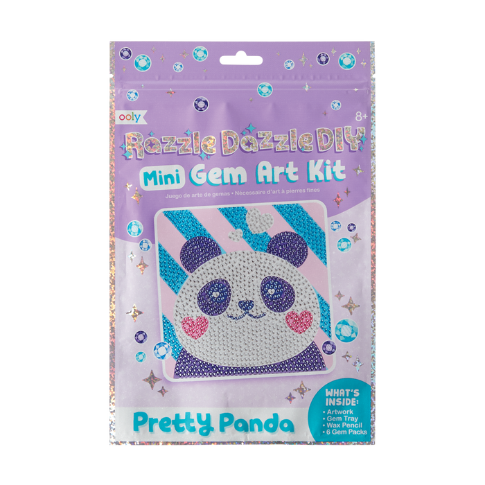OOLY front view of Razzle Dazzle DIY Gem Art Kit - Pretty Panda in packaging