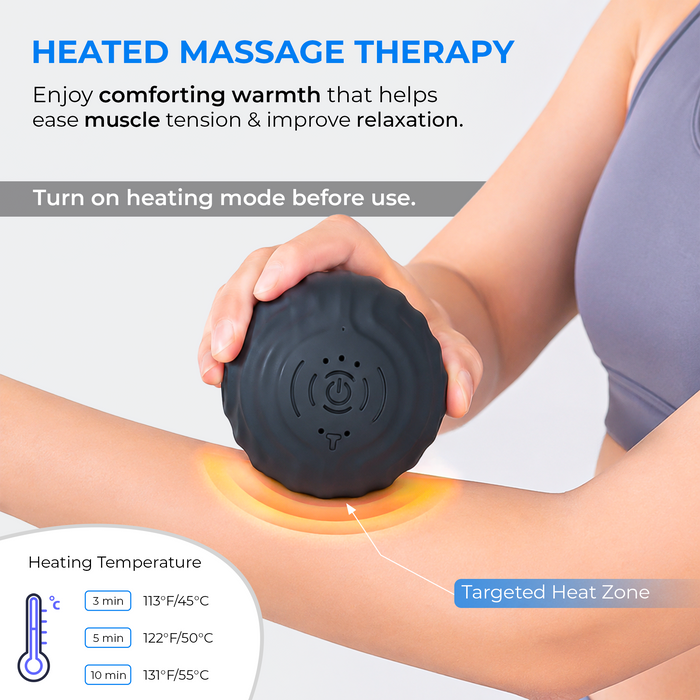 RECOVERO TRIGGER POINT ROLL vibrating massage ball held against the forearm