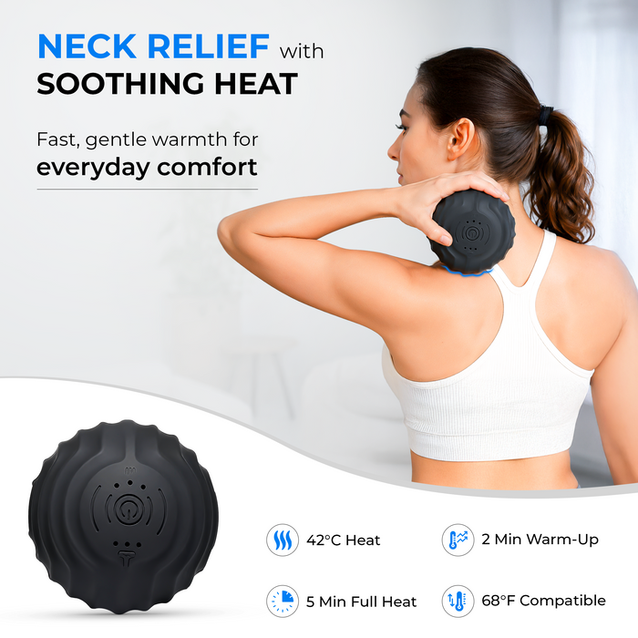 RECOVERO TRIGGER POINT ROLL trigger point massage ball held at the neck and shoulder
