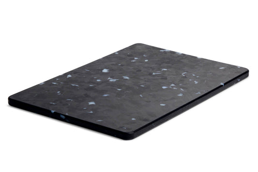 Recycled Plastic Cutting Board Small White Confetti on Black