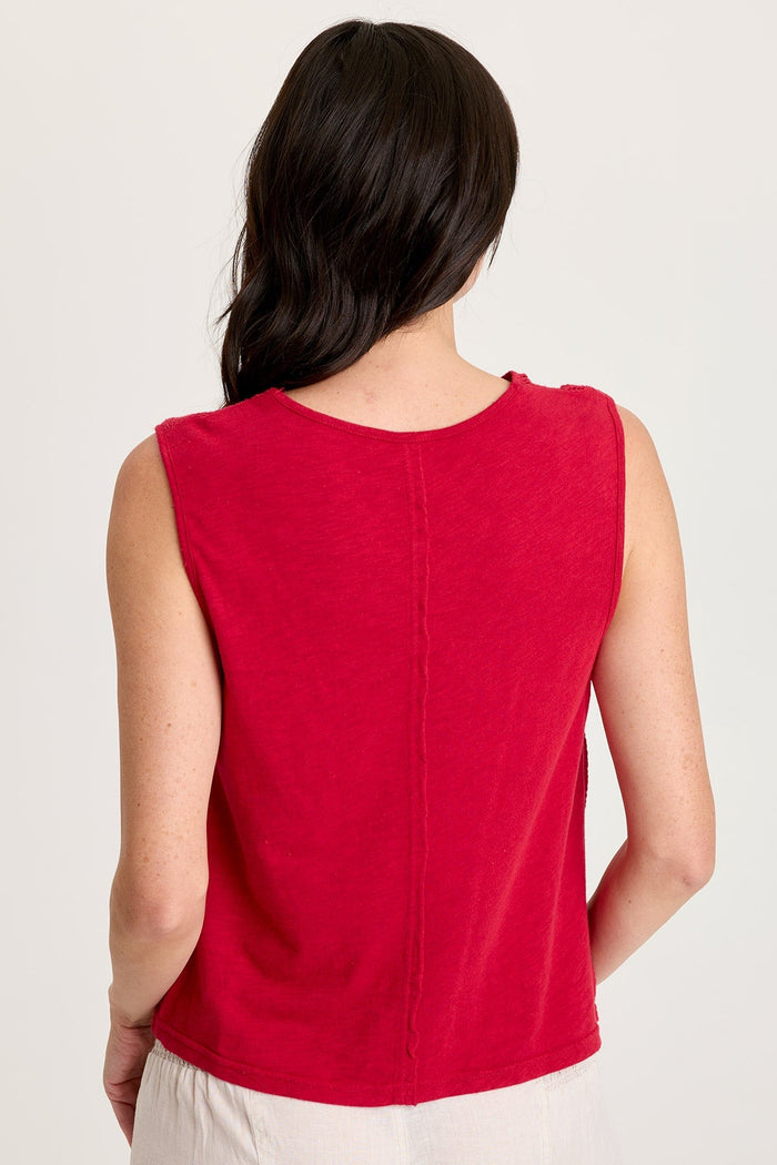 XCVI Reid Gauze/Crochet V-Neck Tank