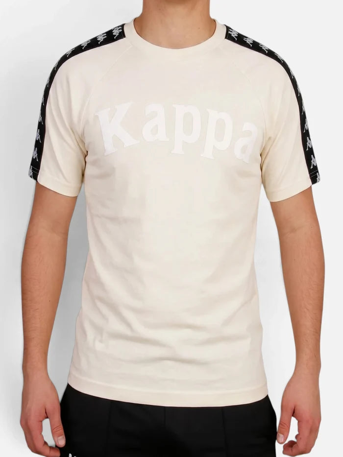Remera Kappa 222 Banda Balima Blanco Cream-Negro