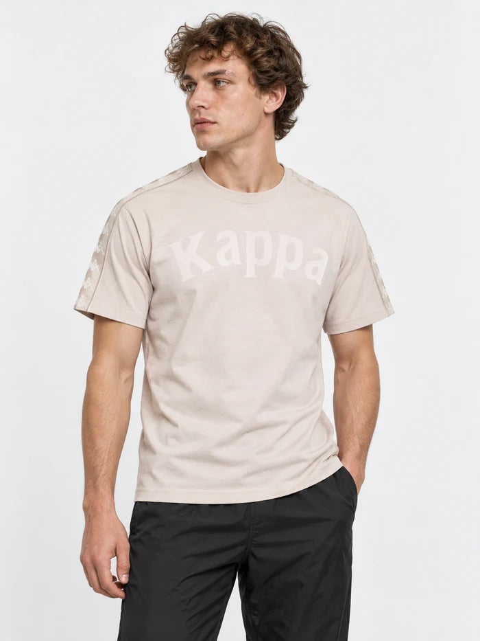 Remera Kappa 222 Banda Balima Gris Lt - Blanco — vista principal