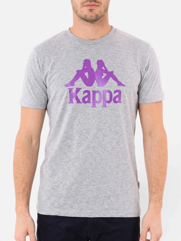Remera Kappa Authentic Estessi Slim Gris Md Mel-Violet