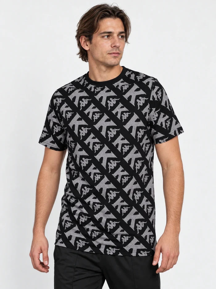 Remera Kappa Authentic Fool Negro-Gris — vista principal