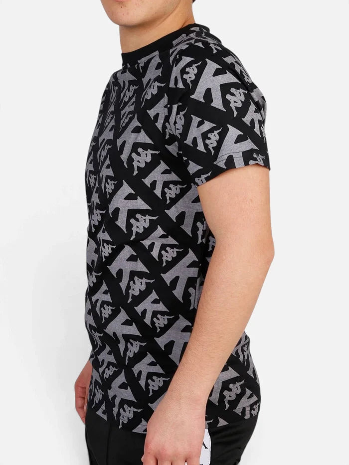 Remera Kappa Authentic Fool Negro-Gris