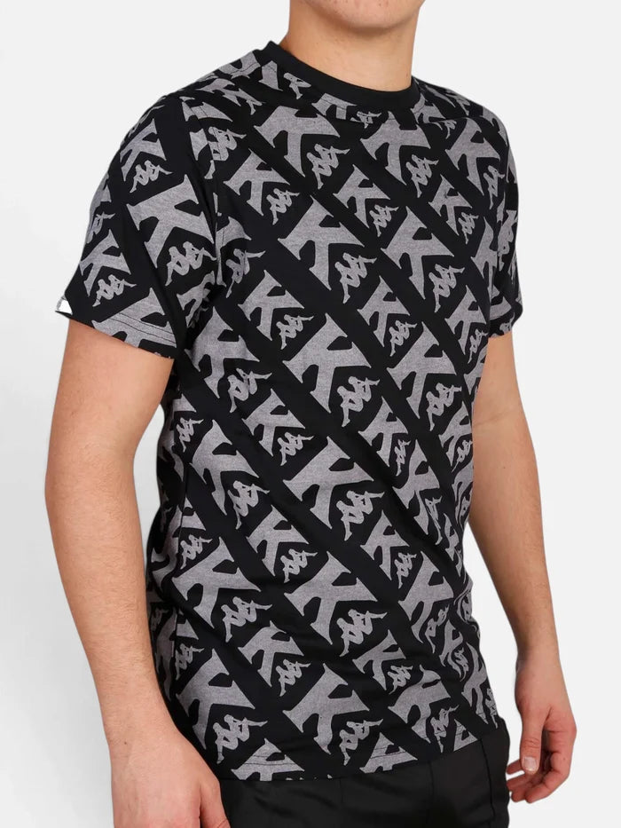 Remera Kappa Authentic Fool Negro-Gris