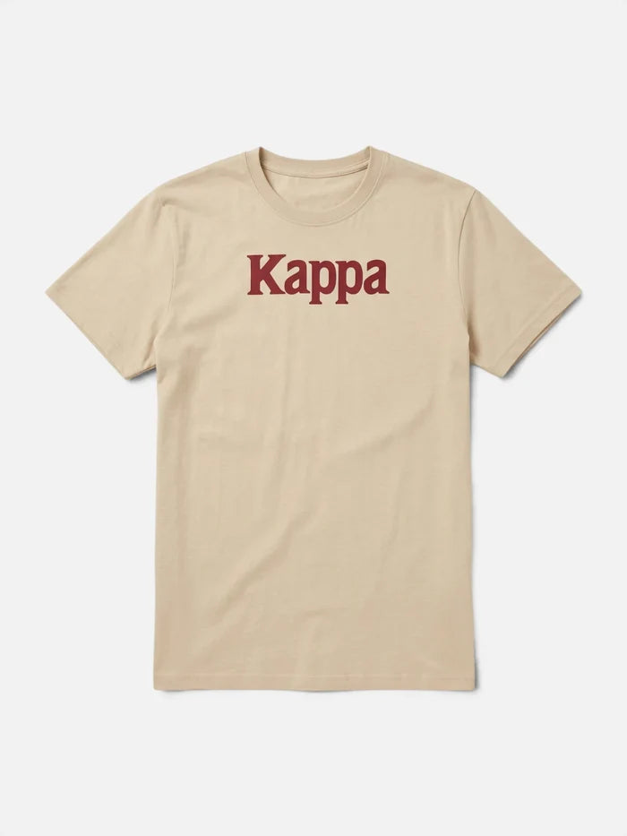Remera Kappa Authentic Runis Beige Lt Almond-Bright Blanco-Rojo Paprika