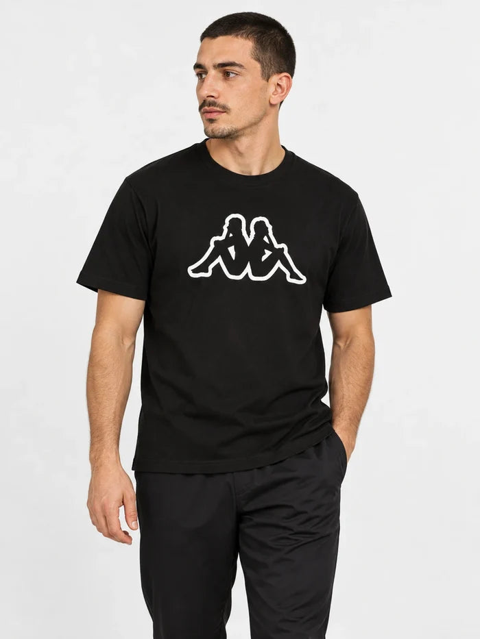 Remera Kappa Logo Syaro T-Shirt Negro — vista principal