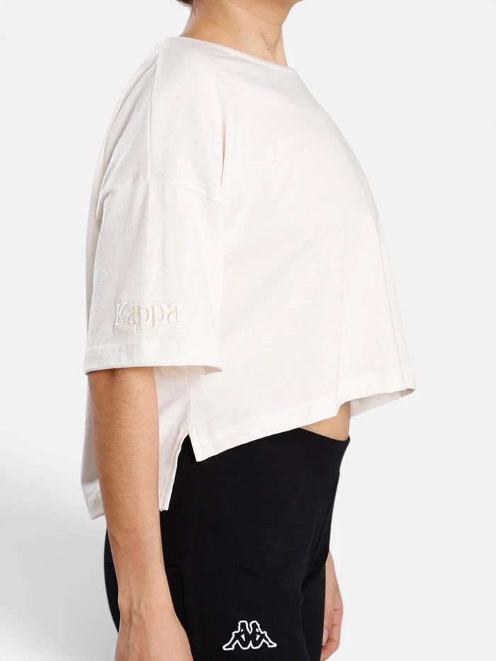 Remera Mujer Kappa Authentic Ghigax Blanco Antique