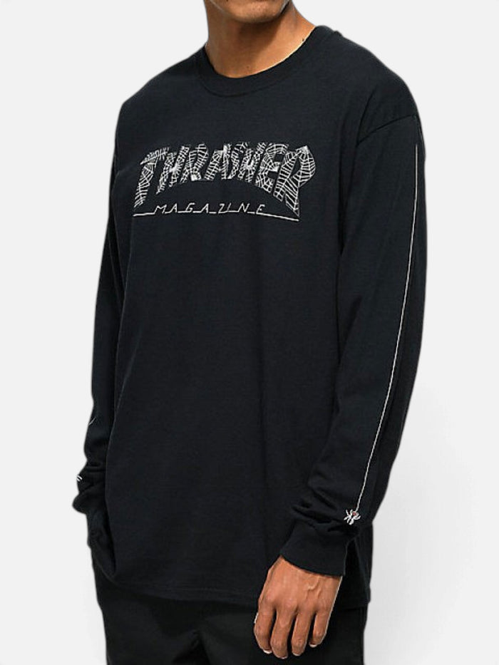 Remera Thrasher Long Sleeve Web Negro