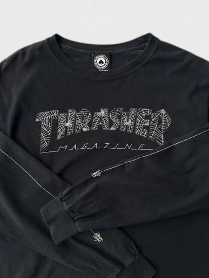 Remera Thrasher Long Sleeve Web Negro