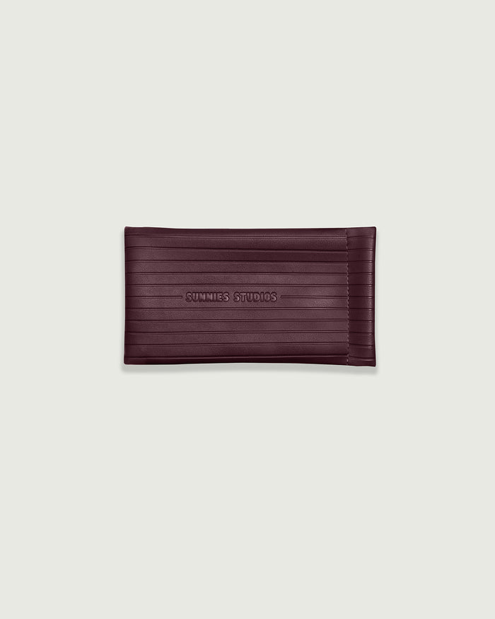 Robin::Ribbed Sac Eyewear case maroon  front