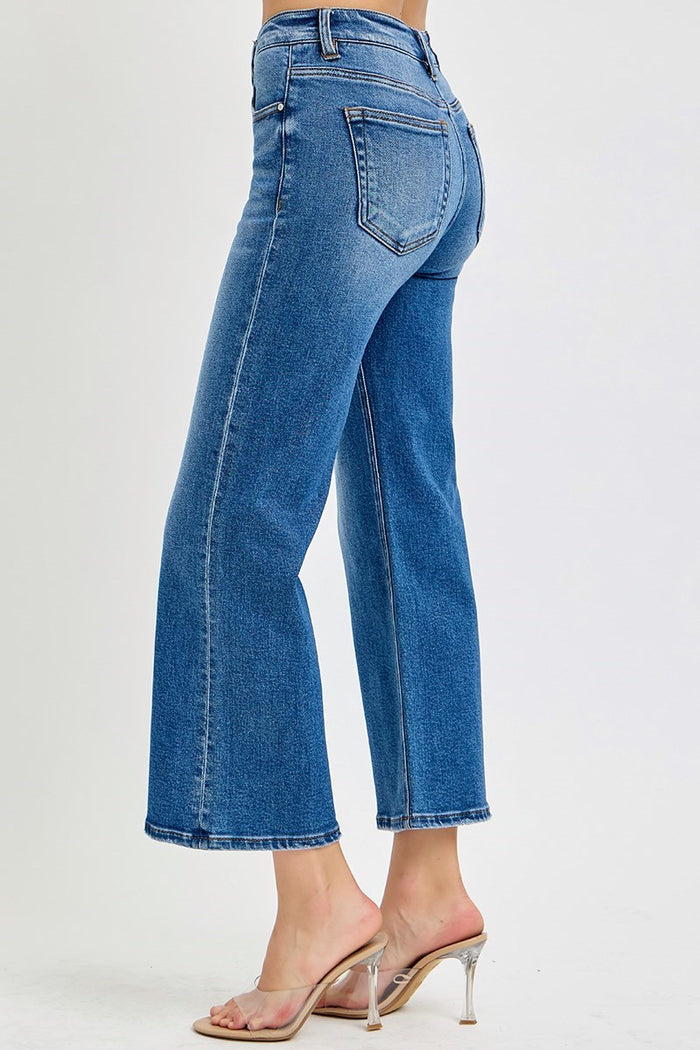 Risen Tummy Control Wide Leg Jeans