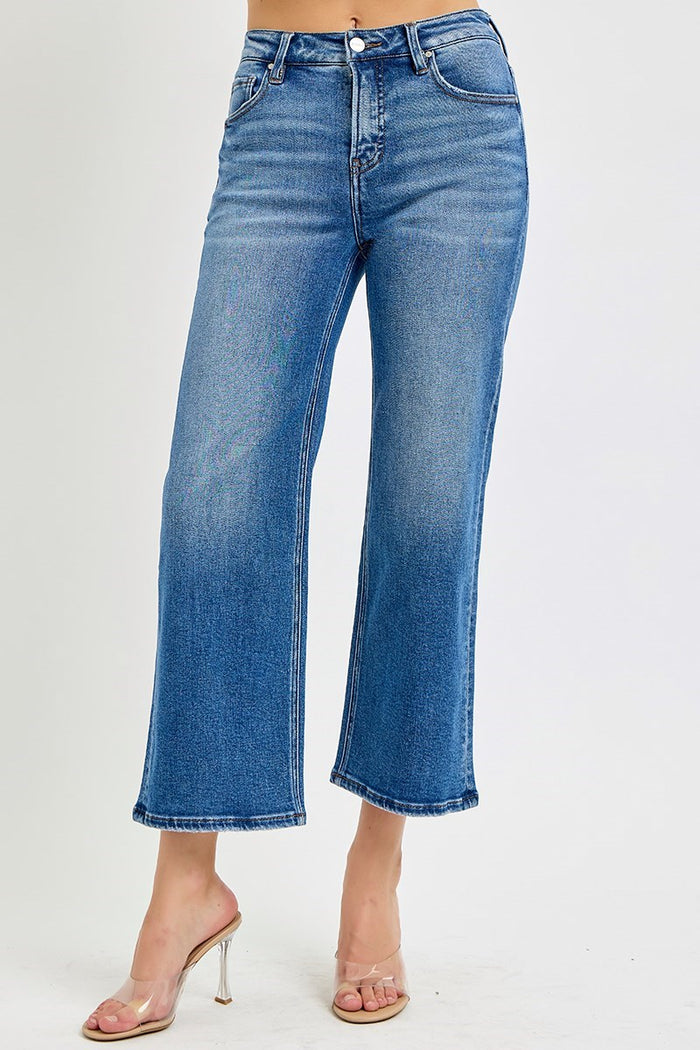 Risen Tummy Control Wide Leg Jeans