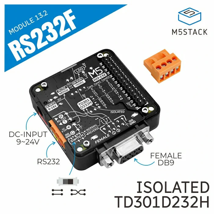 RS232 Module 13.2 with DB9 Female Connector - m5stack-store