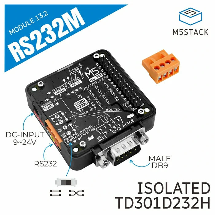 RS232 Module 13.2 with DB9 Male Connector - m5stack-store