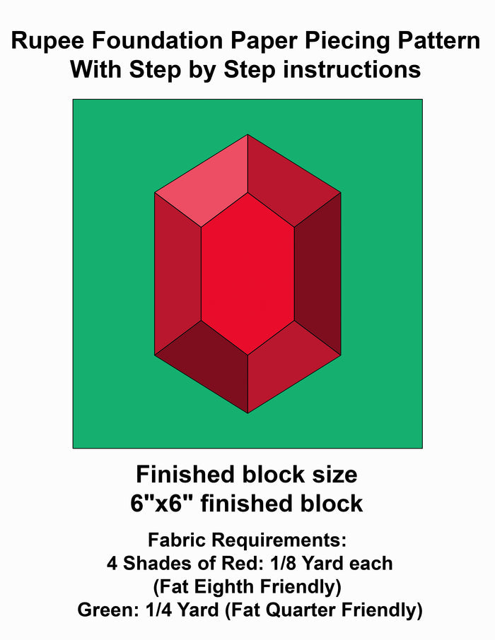 Rupee Foundation Paper Piecing Pattern PDF