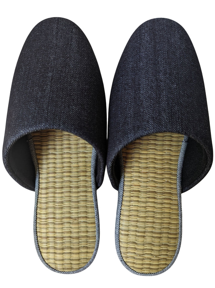 [SALE] TATAMI [MIX color] Denim Slippers Mix color [Black Wool Felt Sole] / Simple [Denim Hiroshima] - Heiwa Slipper