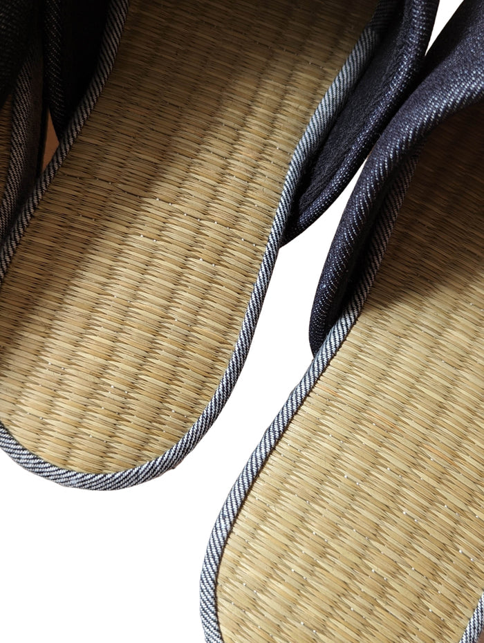 [SALE] TATAMI [MIX color] Denim Slippers Mix color [Black Wool Felt Sole] / Simple [Denim Hiroshima] - Heiwa Slipper