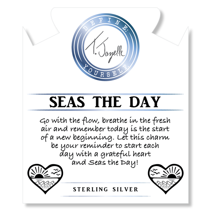 Sardonyx Stone Bracelet with Seas the Day Sterling Silver Charm