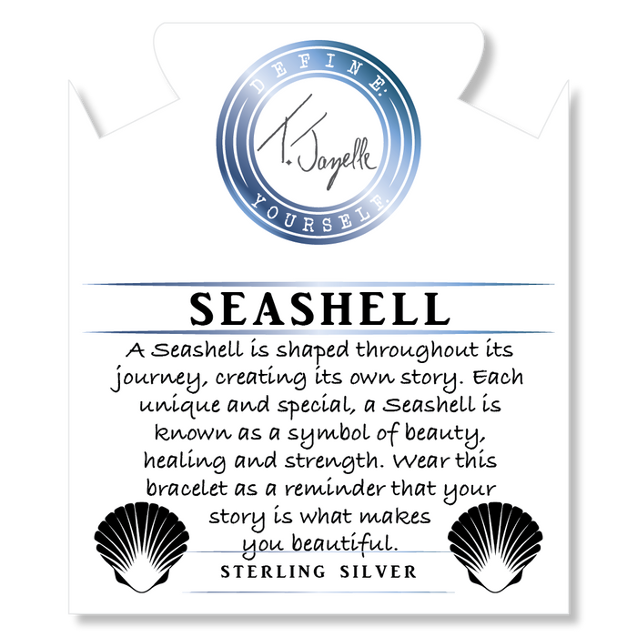Sardonyx Stone Bracelet with Seashell Sterling Silver Charm