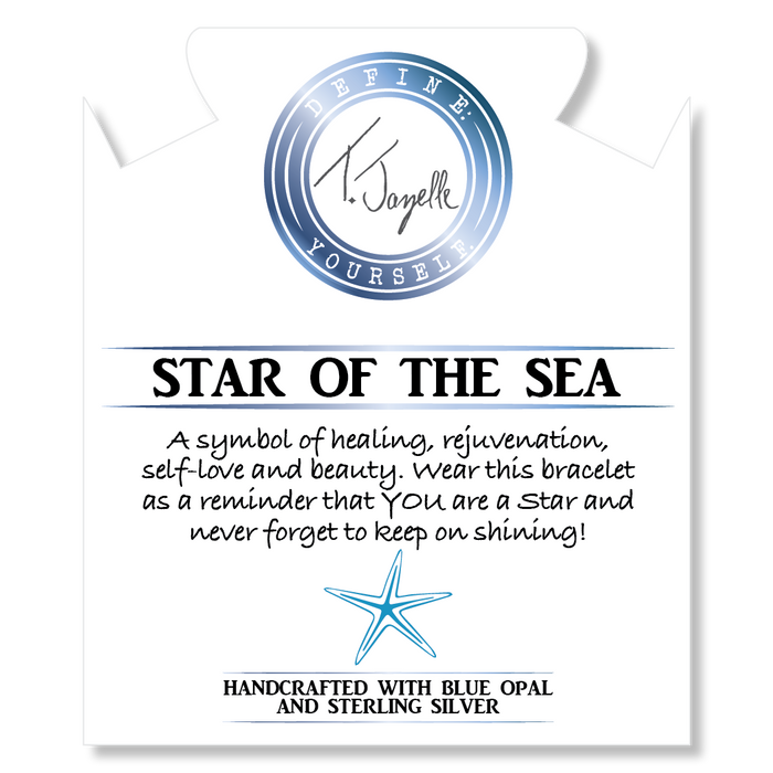 Sardonyx Stone Bracelet with Star of the Sea Sterling Silver Charm