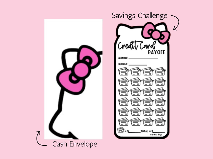 Savings Insert & Envelope Bundle | Kitty Credit Card | Pick Your Budget