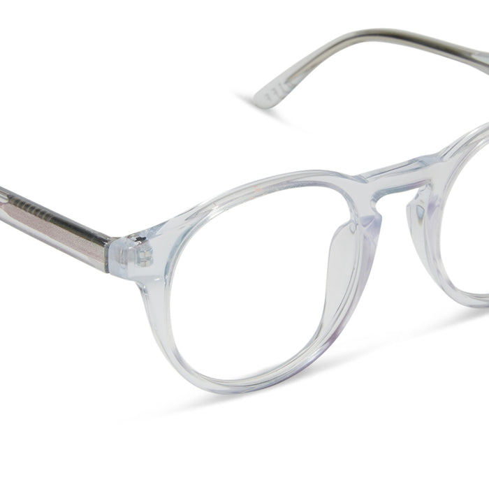 diff eyewear sawyer round prescription glasses with a opalescent turquoise frame detailed view