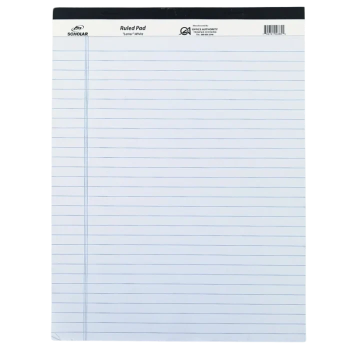Scholar, Ruled Writing Pad, Letter Size, White - 70474100385 Pie's Variety Store