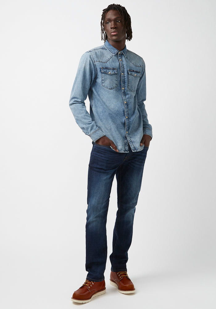 Buffalo Men Shirts Navy Woven Woven Long Sleeve