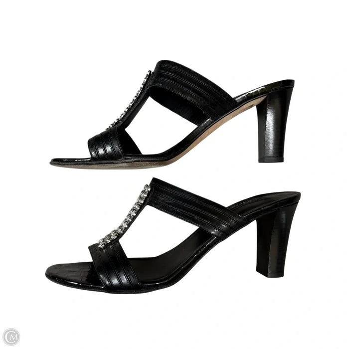 Shoes Heels Block By Brighton In Black & Silver, Size: 8.5