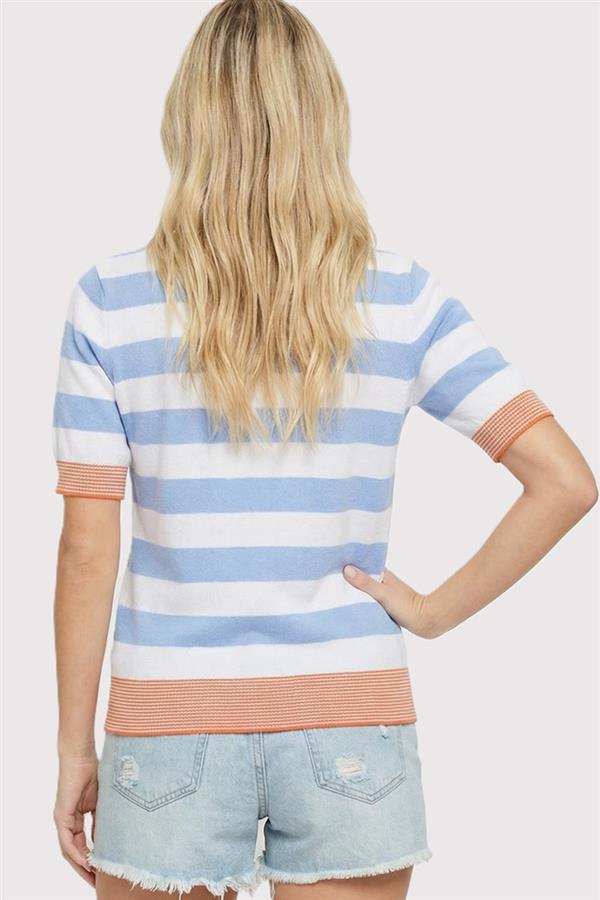 Short Sleeve Bold Stripe Crew FINAL SALE