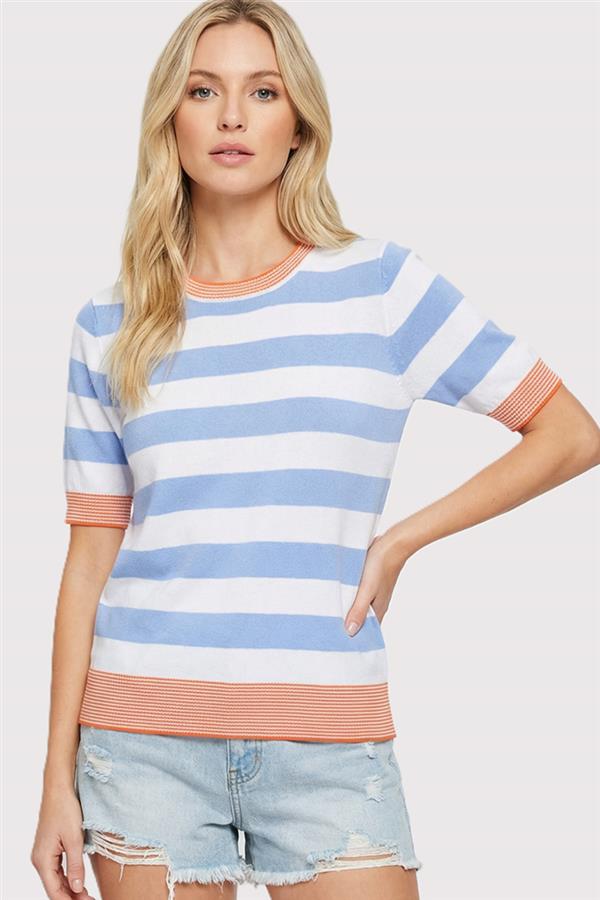 Short Sleeve Bold Stripe Crew FINAL SALE