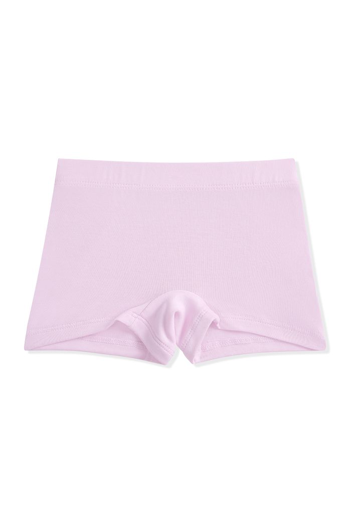 Light purple girl's boxer briefs on a white background