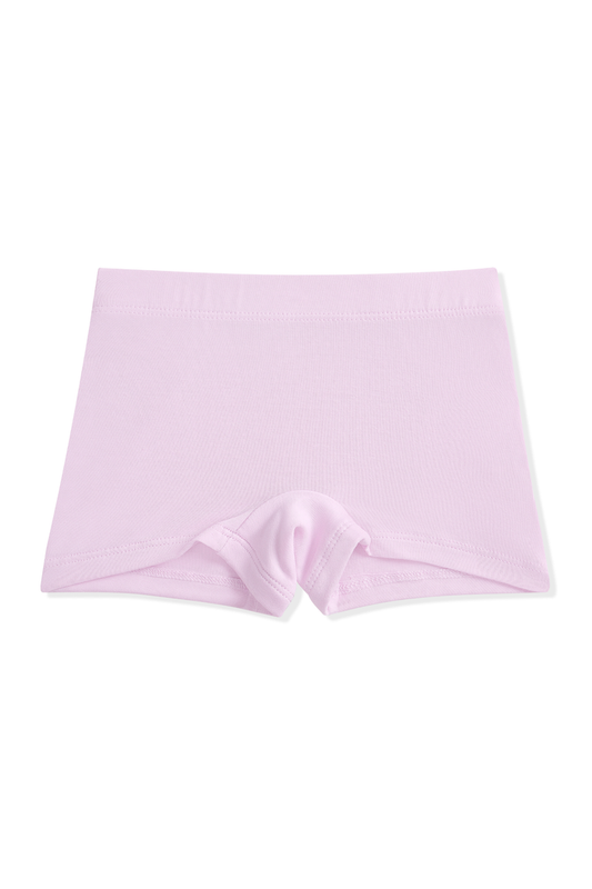 Light purple girl's boxer briefs on a white background