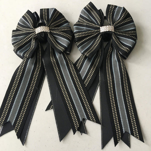 🤩 Show Bows: Hampton Stripe Black