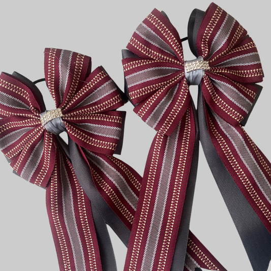 🤩 Show Bows: Hampton Stripe: Merlot