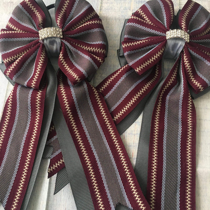 🤩 Show Bows: Hampton Stripe: Merlot