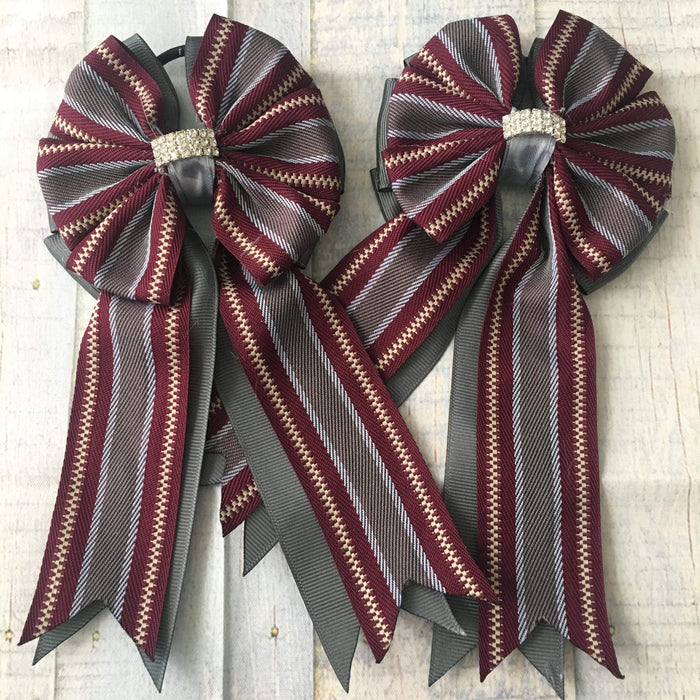 🤩 Show Bows: Hampton Stripe: Merlot