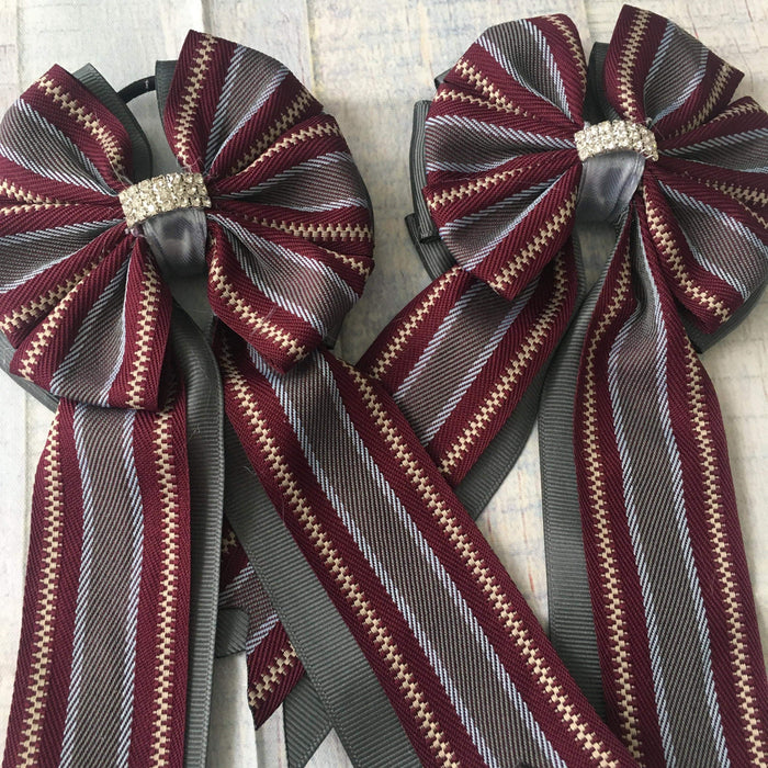 🤩 Show Bows: Hampton Stripe: Merlot