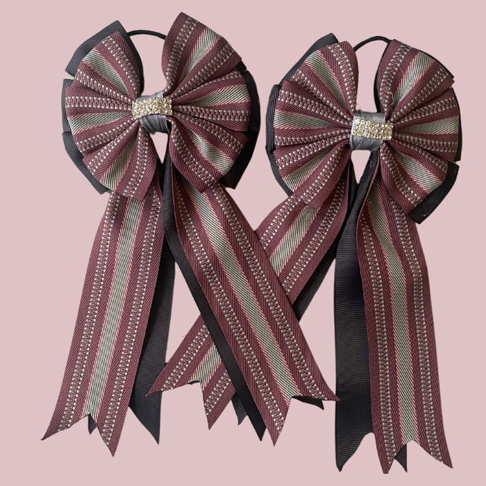🤩 Show Bows: Hampton Stripe Plum