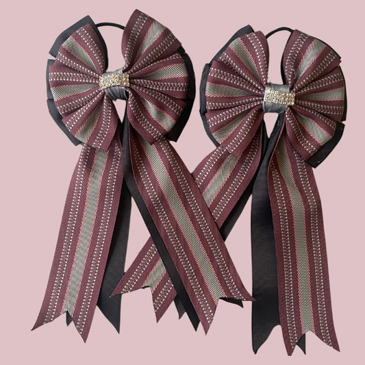 🤩 Show Bows: Hampton Stripe Plum