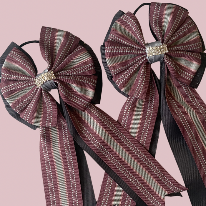 🤩 Show Bows: Hampton Stripe Plum